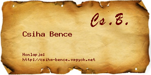 Csiha Bence névjegykártya